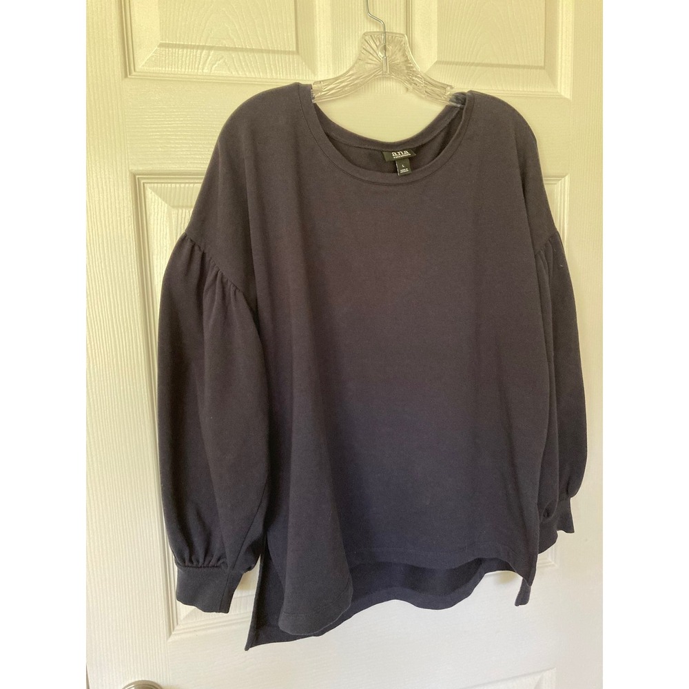a.n.a A New Approach Elevated Sweatshirt Navy Blue Large Cozy Casual Loungewear